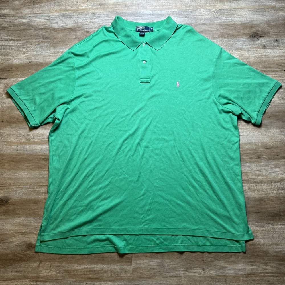 Polo Ralph Lauren Shirt Mens 4XB Green Short Sleeve Commute Preppy Pony Logo